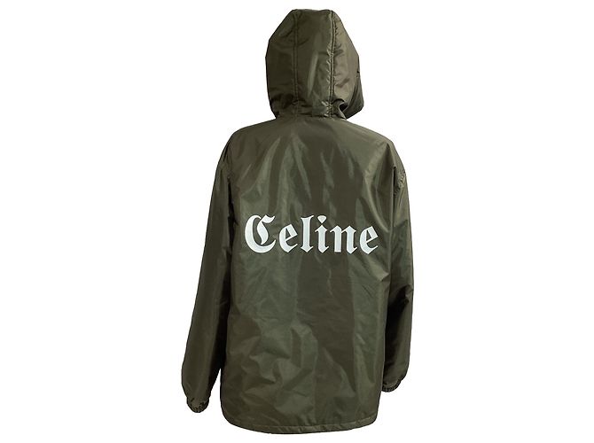 Edge Céline Veste à capuche avec logo Celine en polyamide vert - vue 2
