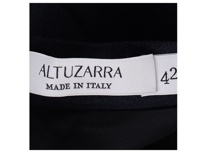 Altuzarra Midi-Bleistiftrock mit seitlichem Schlitz aus marineblauer Wolle - Ansicht 5