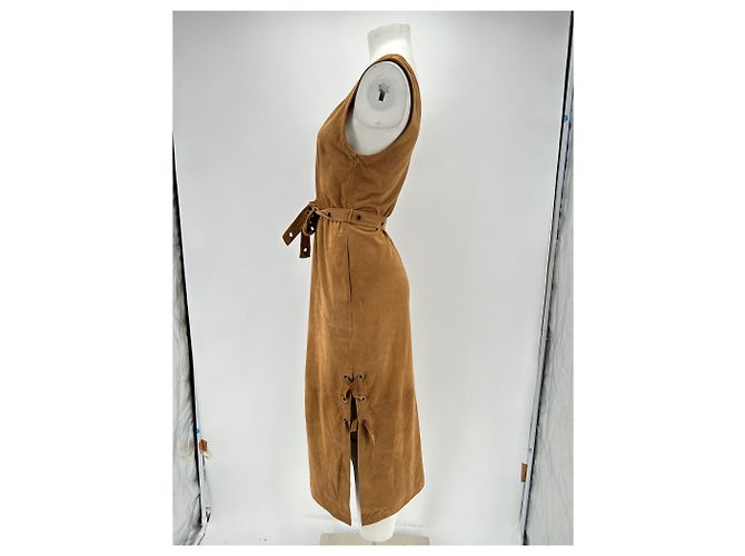 Autre Marque Vestido MUNTHE T.FR 34 de ante Camello - vista 4