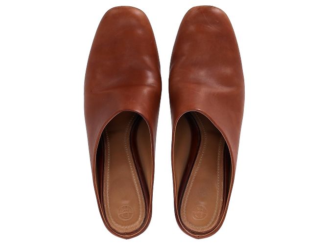 Las mules de tacón Adela de The Row en cuero marrón Castaño Roja - vista 12