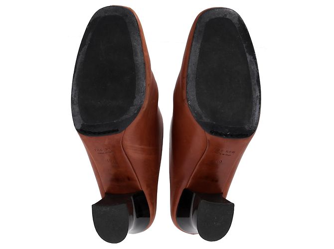 Las mules de tacón Adela de The Row en cuero marrón Castaño Roja - vista 13