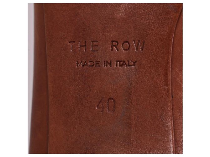 Las mules de tacón Adela de The Row en cuero marrón Castaño Roja - vista 14