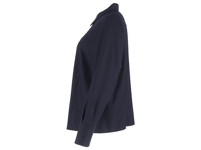 Camicia a maniche lunghe Akris in lana nera Nero - vista 2