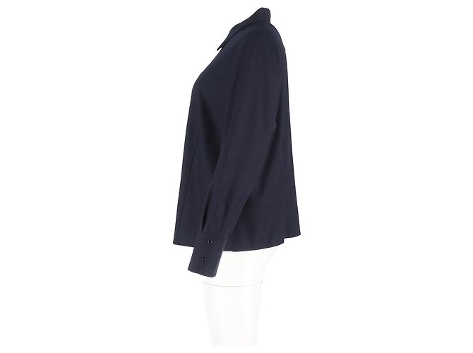 Camicia a maniche lunghe Akris in lana nera Nero - vista 5