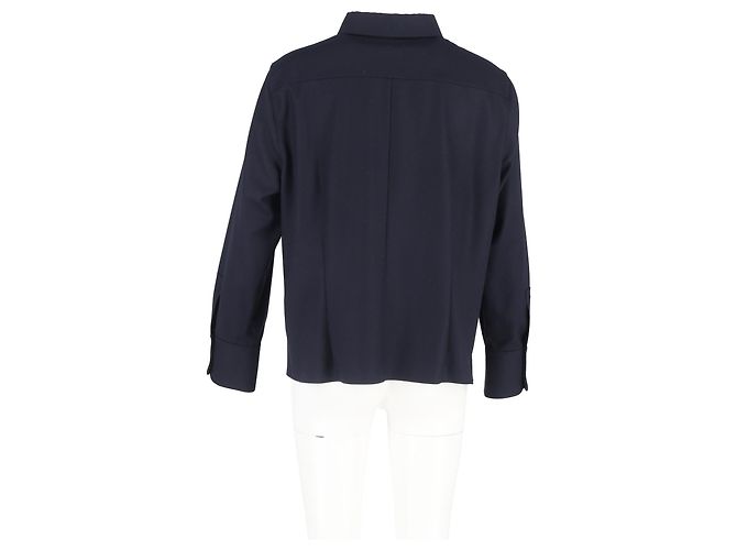 Camicia a maniche lunghe Akris in lana nera Nero - vista 6