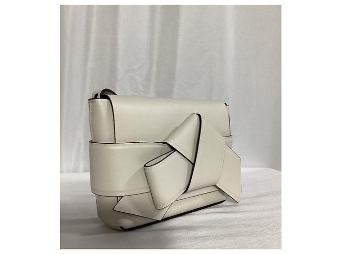 Acne Studios Musubi Knot-Embellished Shoulder Bag In White Leather - view 12