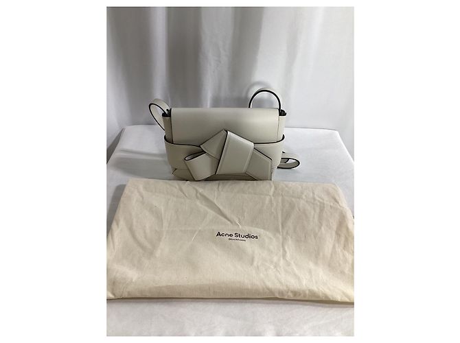 Acne Studios Musubi Knot-Embellished Shoulder Bag In White Leather - view 14
