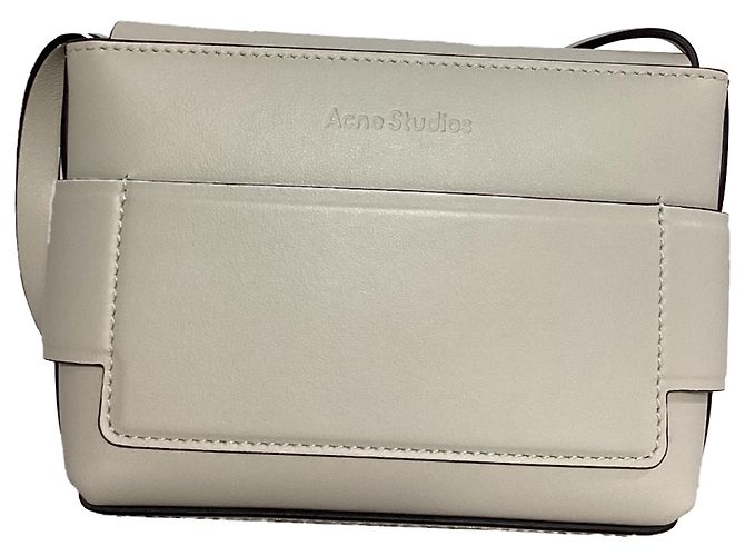 Acne Studios Musubi Knot-Embellished Shoulder Bag In White Leather - view 3