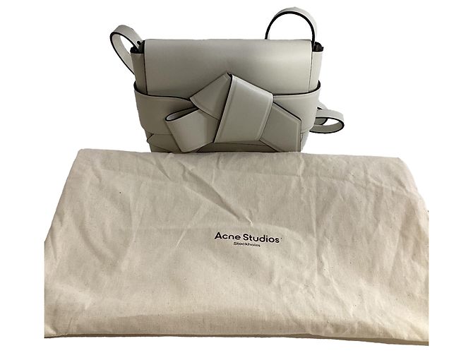 Acne Studios Musubi Knot-Embellished Shoulder Bag In White Leather - view 6