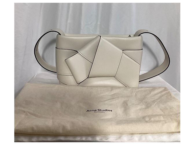 Acne Studios Musubi Knot-Embellished Shoulder Bag In White Leather - view 12