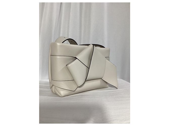 Acne Studios Musubi Knot-Embellished Shoulder Bag In White Leather - view 16
