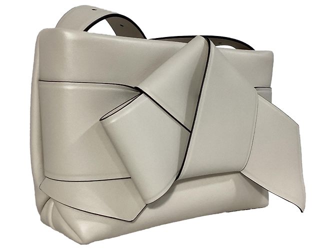Acne Studios Musubi Knot-Embellished Shoulder Bag In White Leather - view 8
