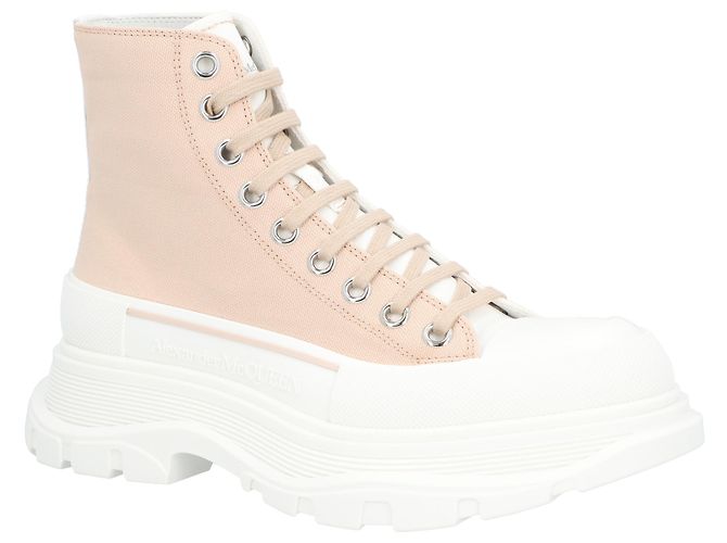 Stivali Tread Slick 'Bianco Grigio' di Alexander McQueen Rosa - vista 5