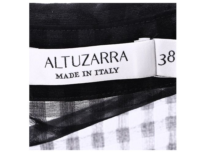 Altuzarra Ludovicio Gingham gerafftes Midikleid aus schwarzer Baumwolle - Ansicht 4