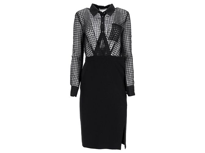 Altuzarra Ludovicio Gingham gerafftes Midikleid aus schwarzer Baumwolle - Ansicht 6