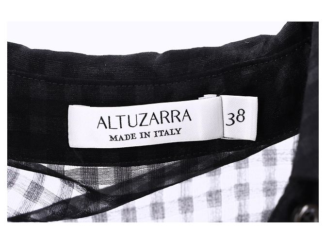 Altuzarra Ludovicio Gingham gerafftes Midikleid aus schwarzer Baumwolle - Ansicht 9