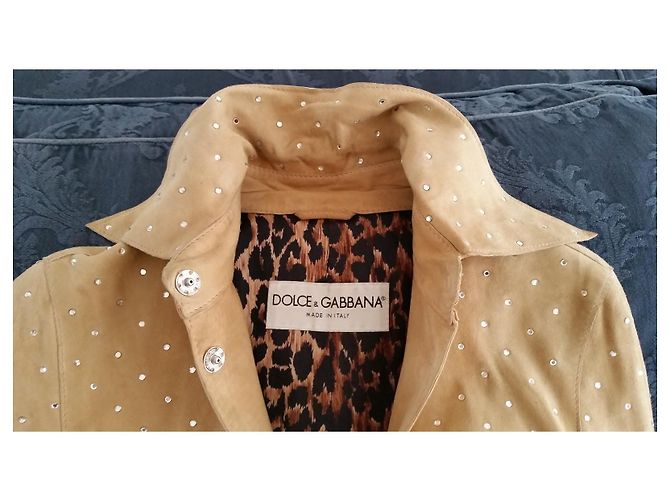 DOLCE & GABBANA Wildlederjacke. Beige - Ansicht 4