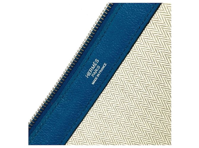 Hermès Borsa clutch in pelle blu Hermes - vista 11