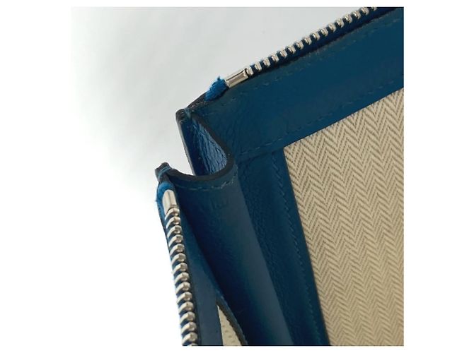 Hermès Borsa clutch in pelle blu Hermes - vista 13