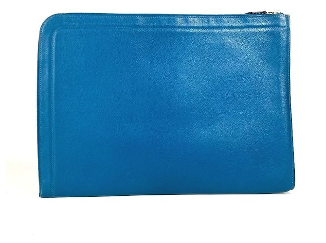 Hermès Borsa clutch in pelle blu Hermes - vista 2
