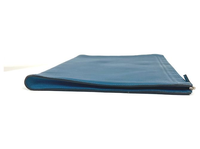 Hermès Borsa clutch in pelle blu Hermes - vista 3