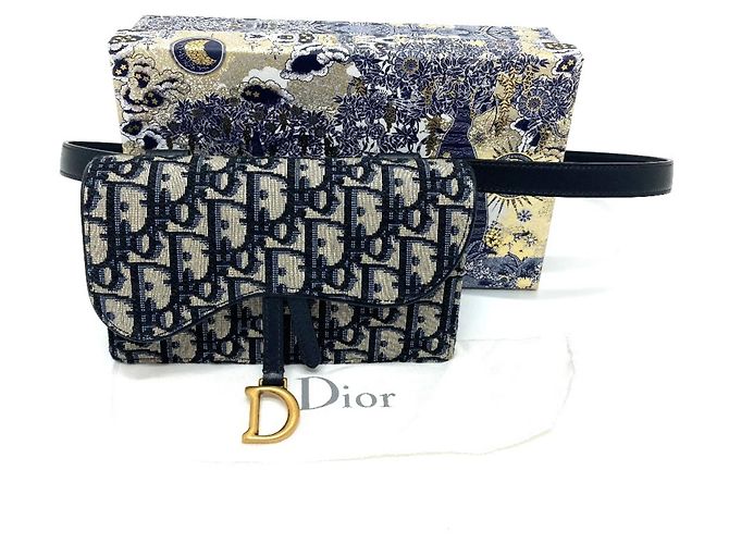 Pochette cintura Christian Dior Oblique Trotter Blu navy - vista 13