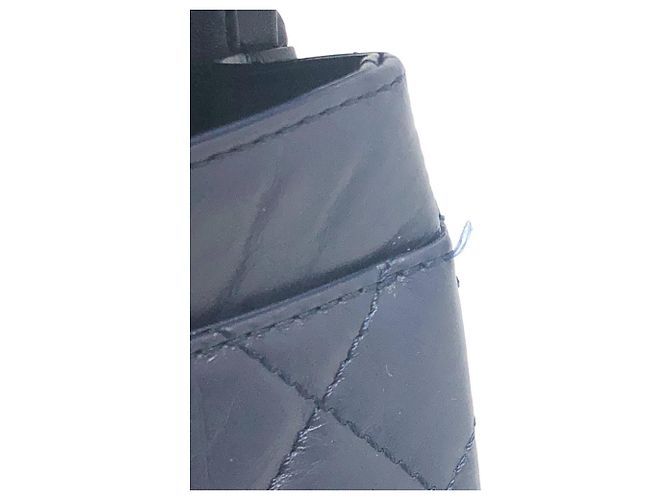 Timeless Borsa a Spalla Chanel Matelassé Double Flap 2.55 Blu navy - vista 15