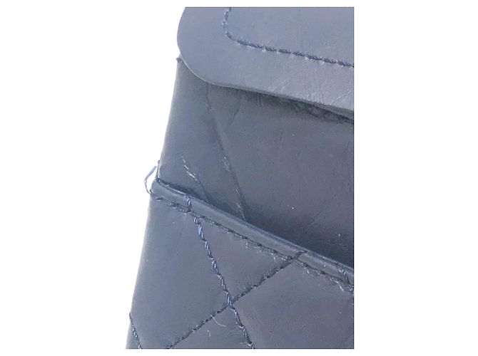 Timeless Borsa a Spalla Chanel Matelassé Double Flap 2.55 Blu navy - vista 16