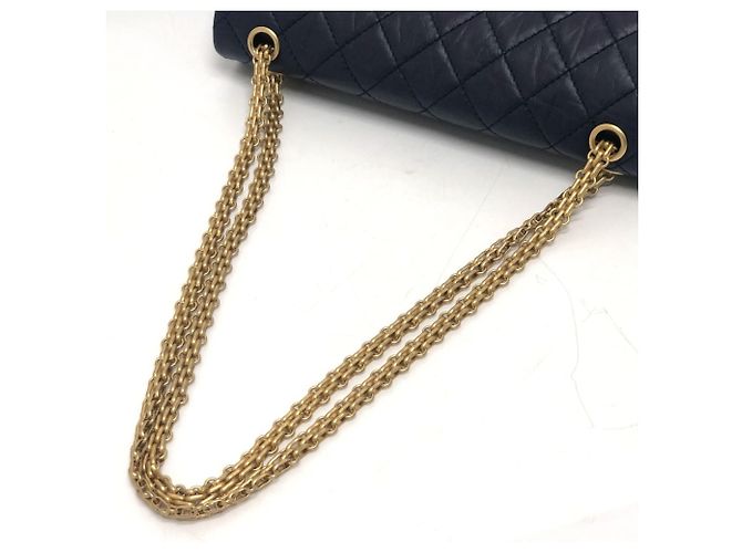 Timeless Borsa a Spalla Chanel Matelassé Double Flap 2.55 Blu navy - vista 17