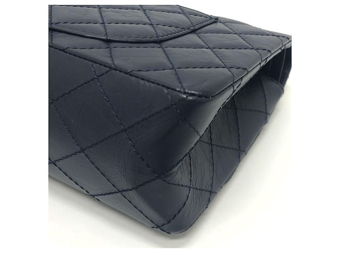Timeless Borsa a Spalla Chanel Matelassé Double Flap 2.55 Blu navy - vista 6