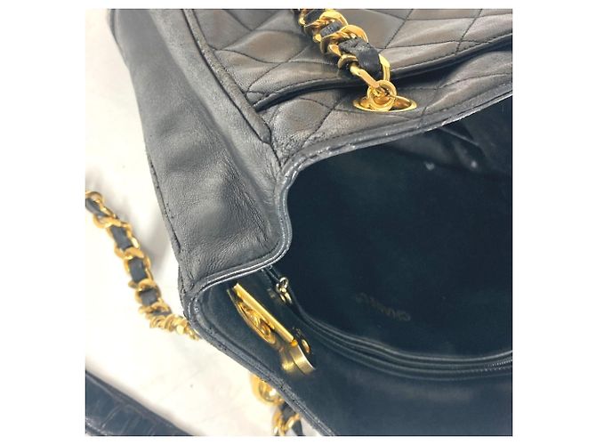 Borsa a spalla trapuntata vintage Chanel Nero D'oro - vista 16