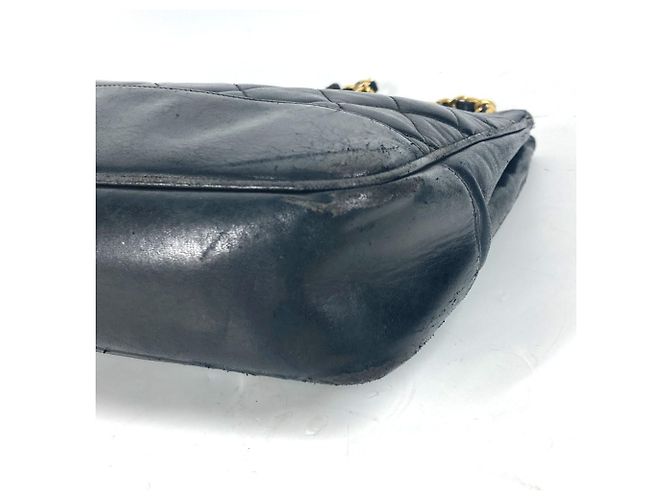 Borsa a spalla trapuntata vintage Chanel Nero D'oro - vista 6