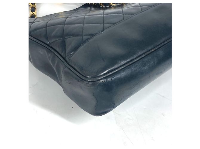Borsa a spalla trapuntata vintage Chanel Nero D'oro - vista 8