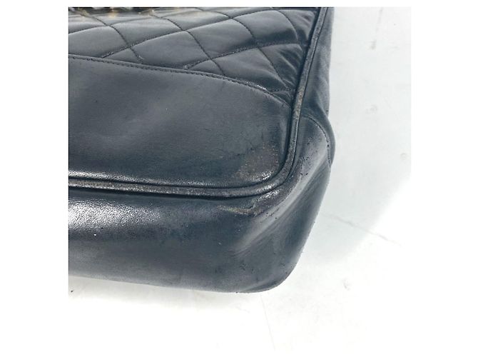 Borsa a spalla trapuntata vintage Chanel Nero D'oro - vista 9