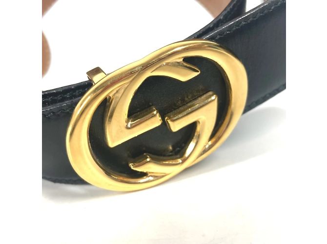 Gucci Vintage GG Logo Schnallenaccessoire Gürtel Schwarz - Ansicht 5