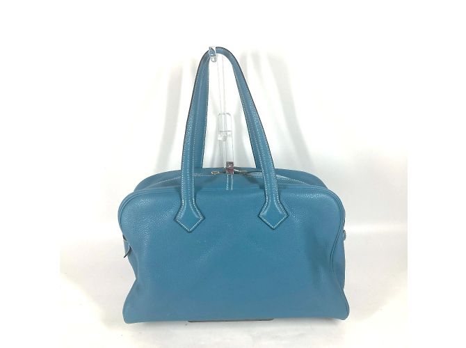 Hermès Sac à main épaule Hermes Victoria 35 Bleu - vue 2