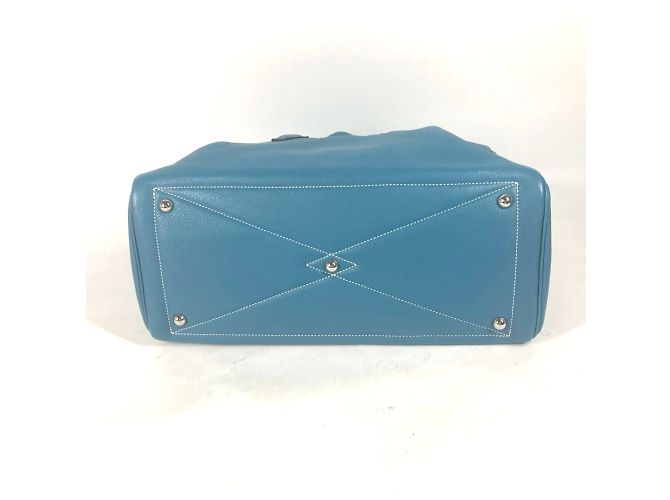 Hermès Sac à main épaule Hermes Victoria 35 Bleu - vue 5