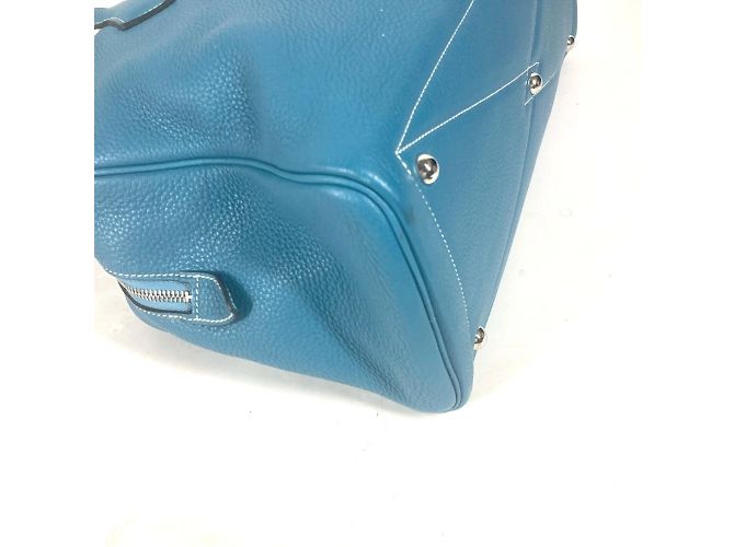 Hermès Sac à main épaule Hermes Victoria 35 Bleu - vue 7