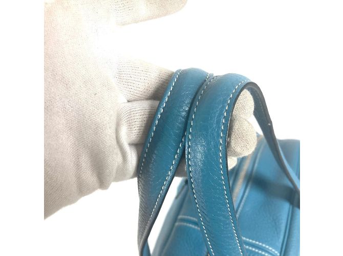 Hermès Sac à main épaule Hermes Victoria 35 Bleu - vue 8