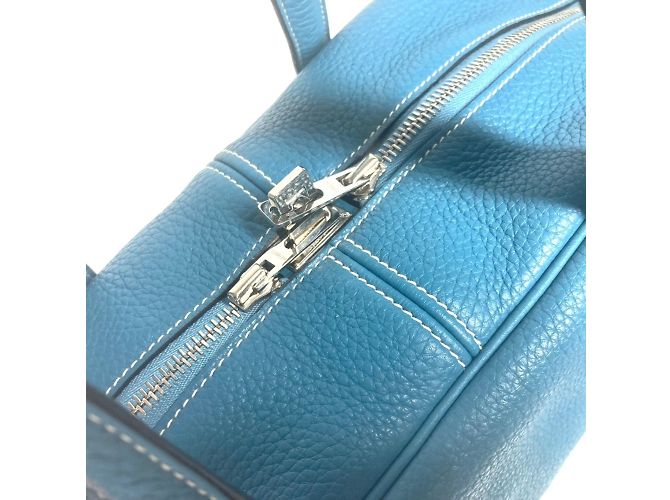Hermès Sac à main épaule Hermes Victoria 35 Bleu - vue 9
