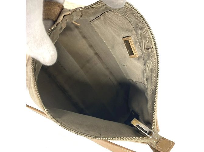 Borsa a Spalla Fendi Zucchino Zucca Logo Beige - vista 11
