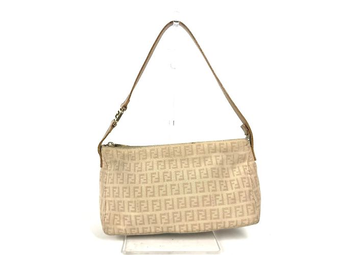 Borsa a Spalla Fendi Zucchino Zucca Logo Beige - vista 2