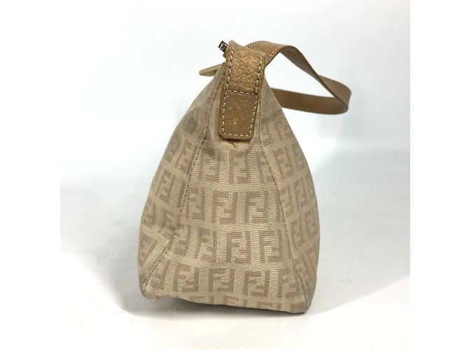 Borsa a Spalla Fendi Zucchino Zucca Logo Beige - vista 3