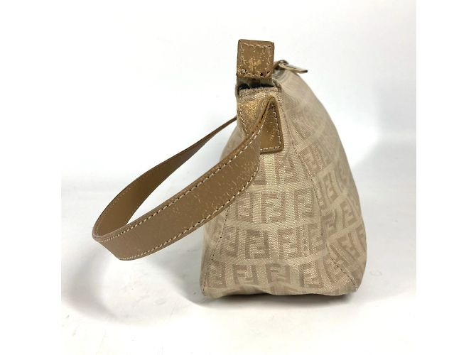 Borsa a Spalla Fendi Zucchino Zucca Logo Beige - vista 4