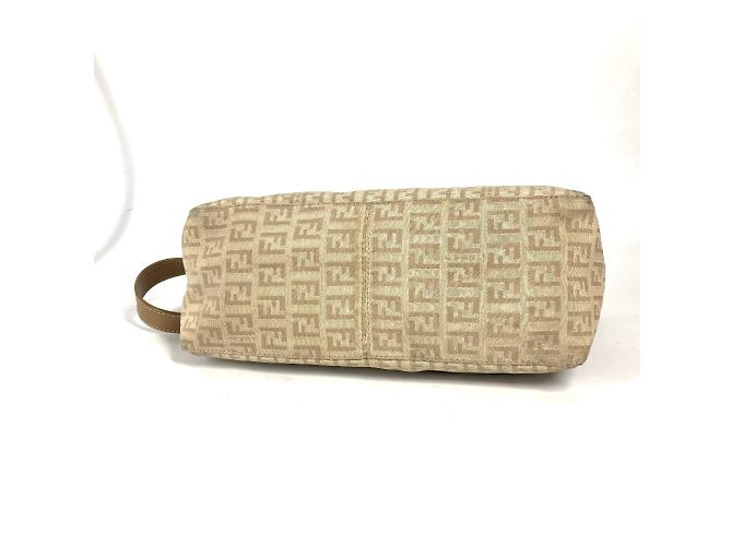 Borsa a Spalla Fendi Zucchino Zucca Logo Beige - vista 5