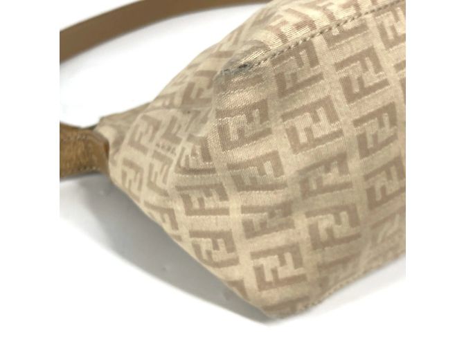 Borsa a Spalla Fendi Zucchino Zucca Logo Beige - vista 7