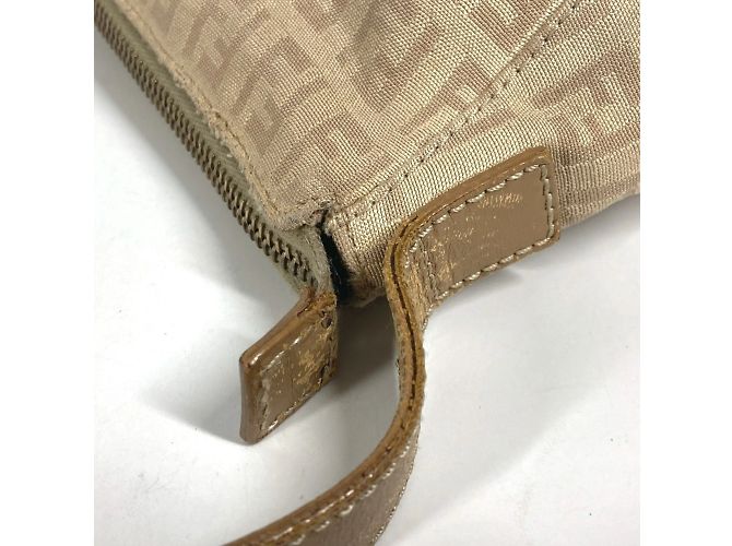 Borsa a Spalla Fendi Zucchino Zucca Logo Beige - vista 8