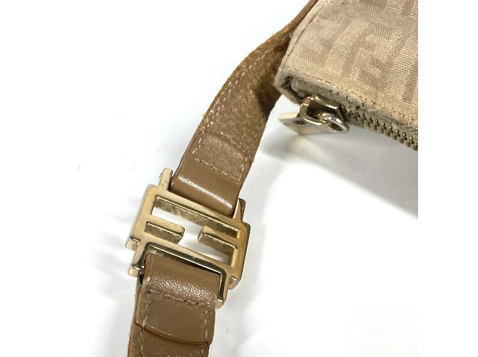 Borsa a Spalla Fendi Zucchino Zucca Logo Beige - vista 9