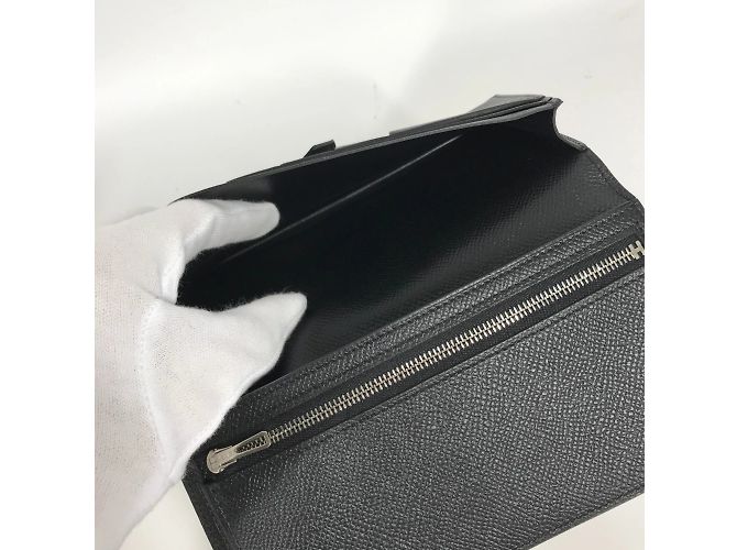 Hermès Cartera larga de cuero Epsom Hermes Negro - vista 13