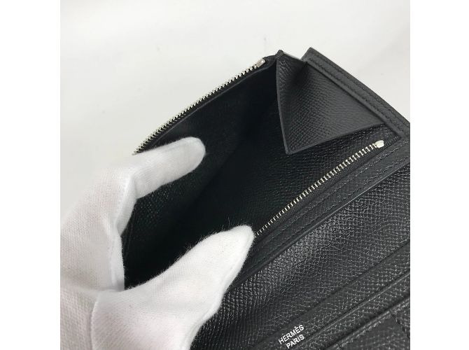 Hermès Cartera larga de cuero Epsom Hermes Negro - vista 9